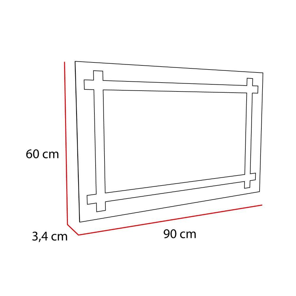 Espejo Rectangular Broni color Gris para Sala o Baño.