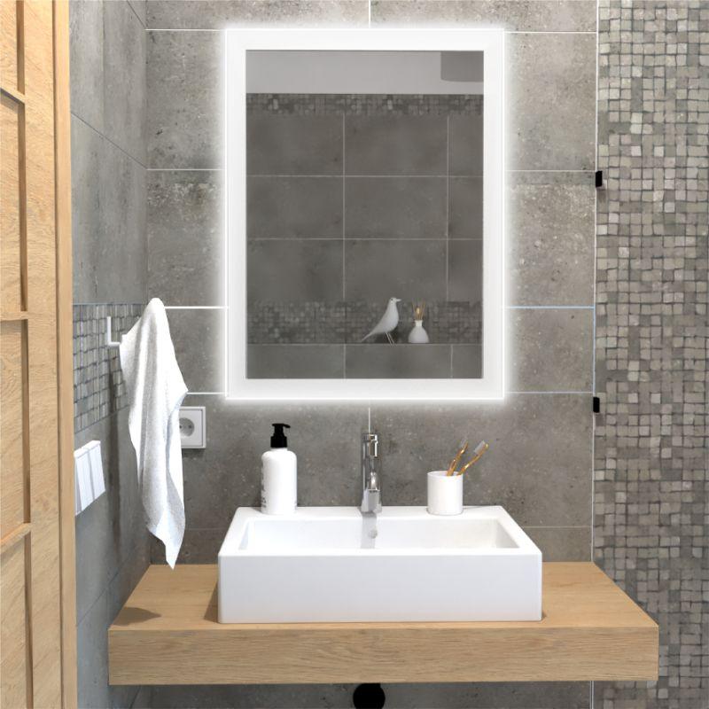 Espejo Rectangular Catania color Gris para Sala o Baño.