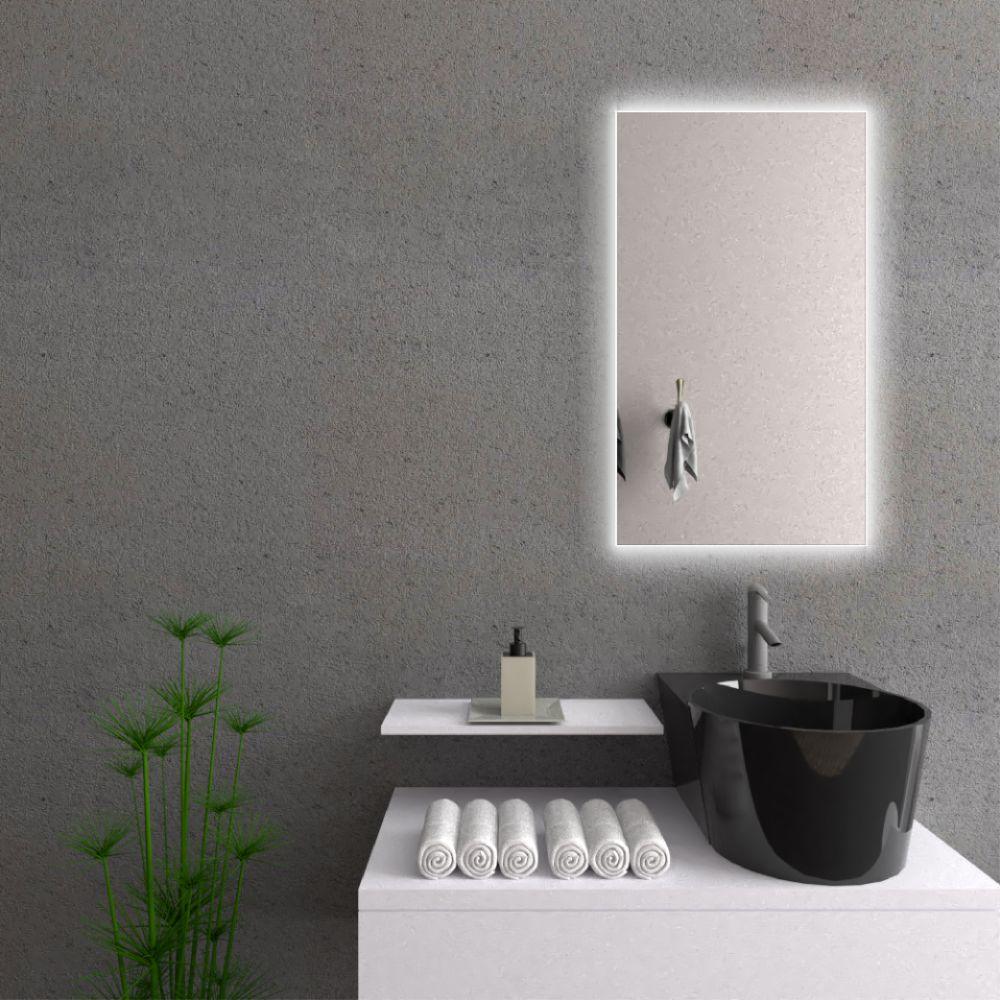 Espejo Rectangular Garda color Gris para Sala o Baño.