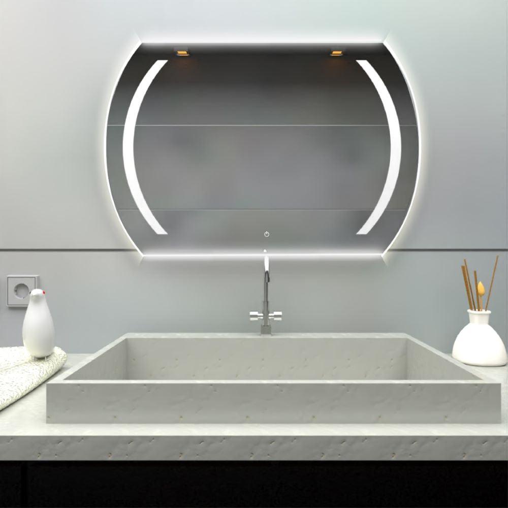 Espejo Rectangular Manson color Gris para Sala o Baño.