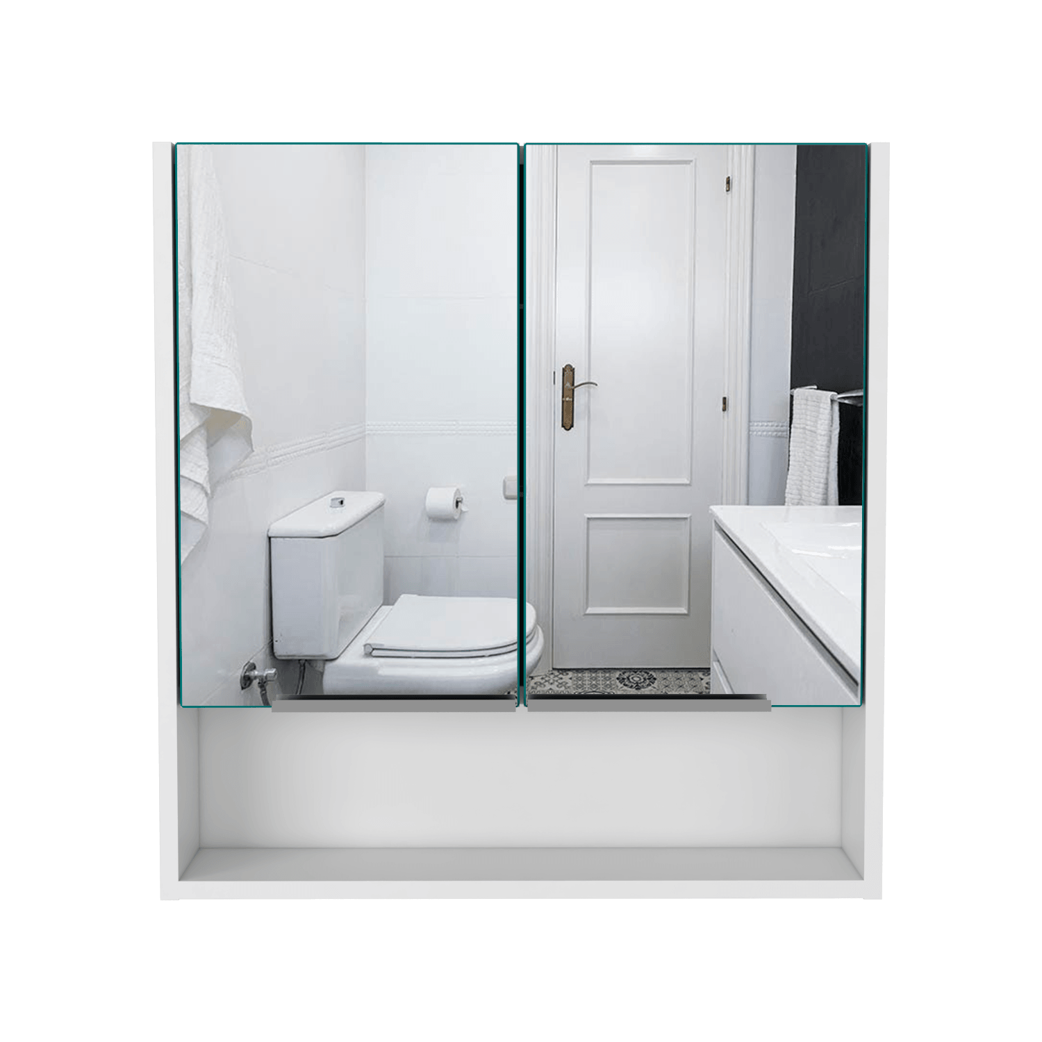 Gabinete de Baño Rawana, Blanco, Incluye Espejo y Entrepaños Para Guardar Objetos de Aseo ZF - VIRTUAL MUEBLES