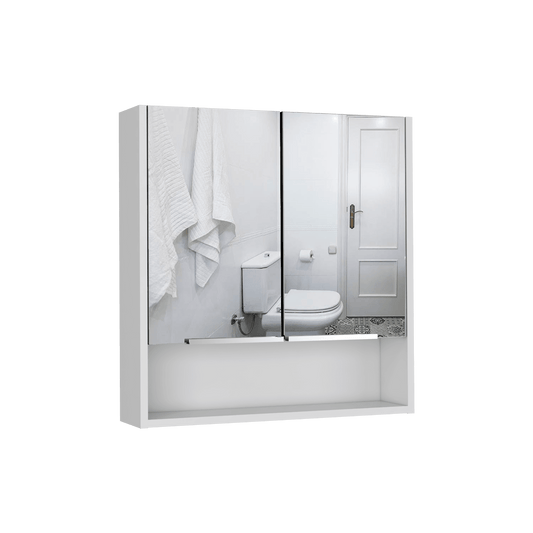 Gabinete de Baño Rawana, Blanco, Incluye Espejo y Entrepaños Para Guardar Objetos de Aseo ZF - VIRTUAL MUEBLES