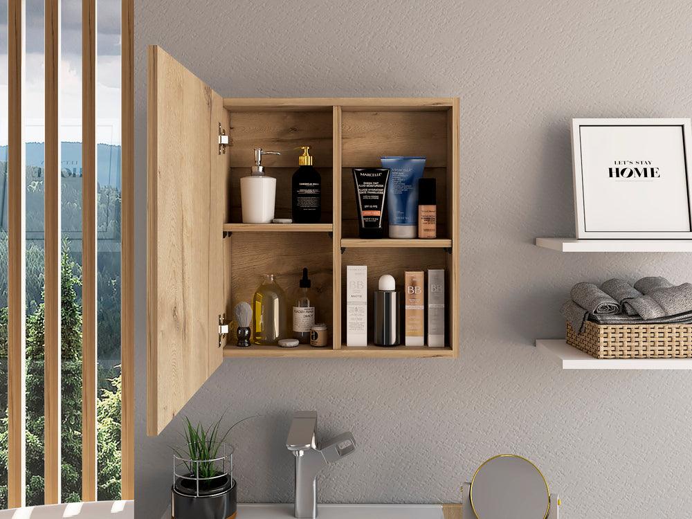 Gabinete de Baño Luma, Café Claro, con Puerta Espejo y Dos Entrepaños Para Ubicar Múltiples Objetos ZF - VIRTUAL MUEBLES