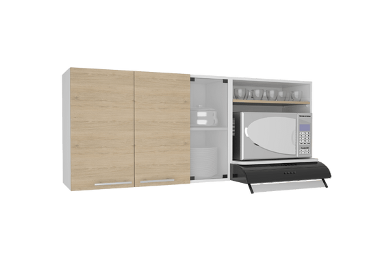 Gabinete Superior Viltex color Beige y Blanco para Cocina.