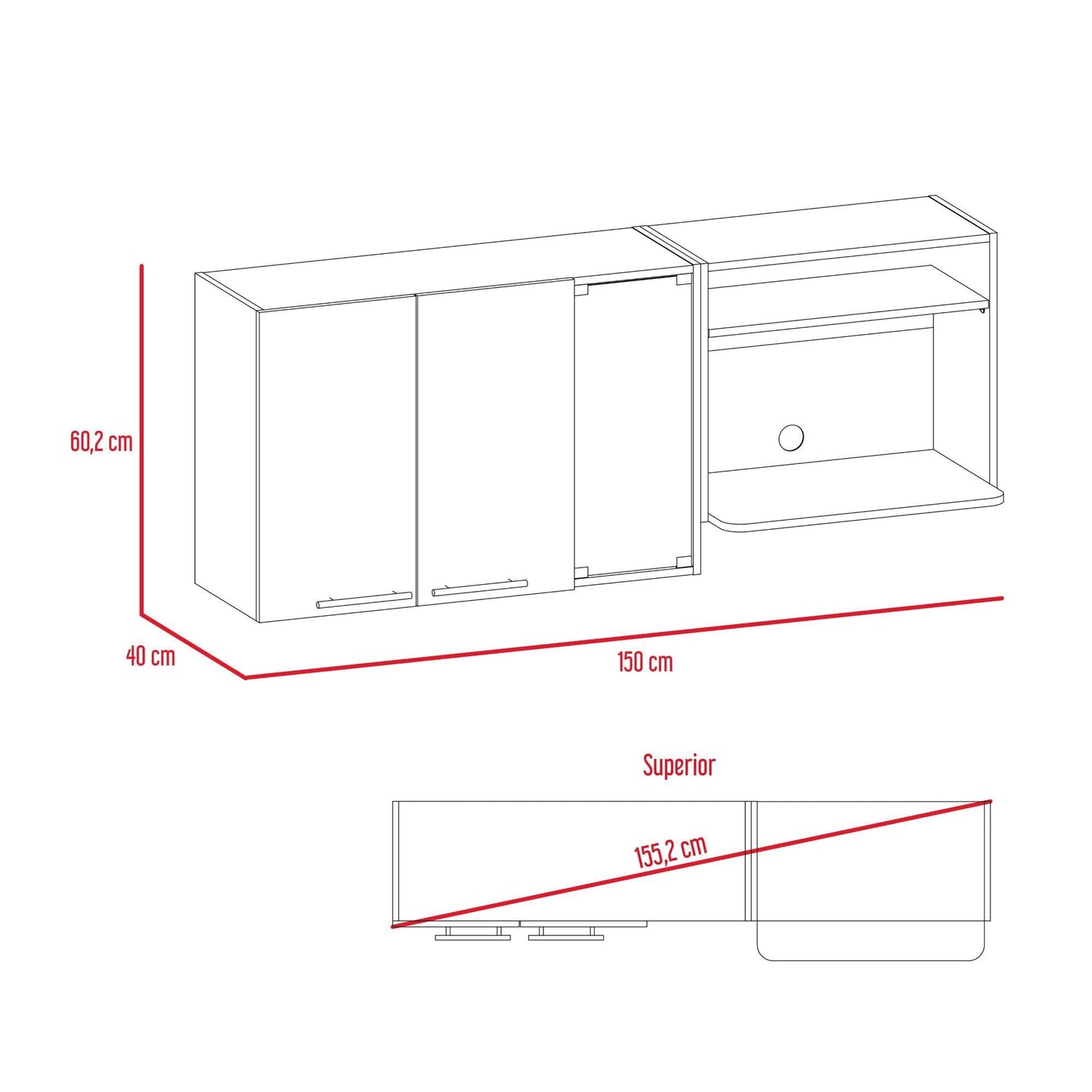 Gabinete Superior Viltex color Beige y Blanco para Cocina.