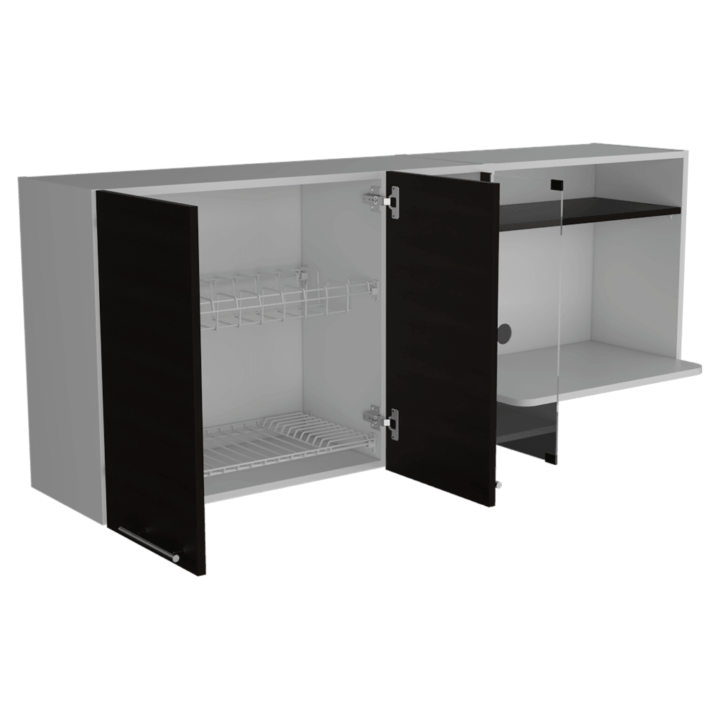 Gabinete Superior Viltex color Wengue y Blanco para Cocina.