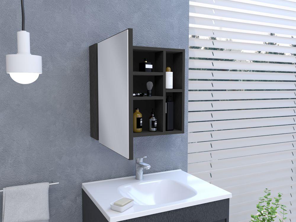 Gabinete De Baño, Omaina, Wengue, con Amplio Espacio Para Guardar Objetos De Aseo ZF - VIRTUAL MUEBLES