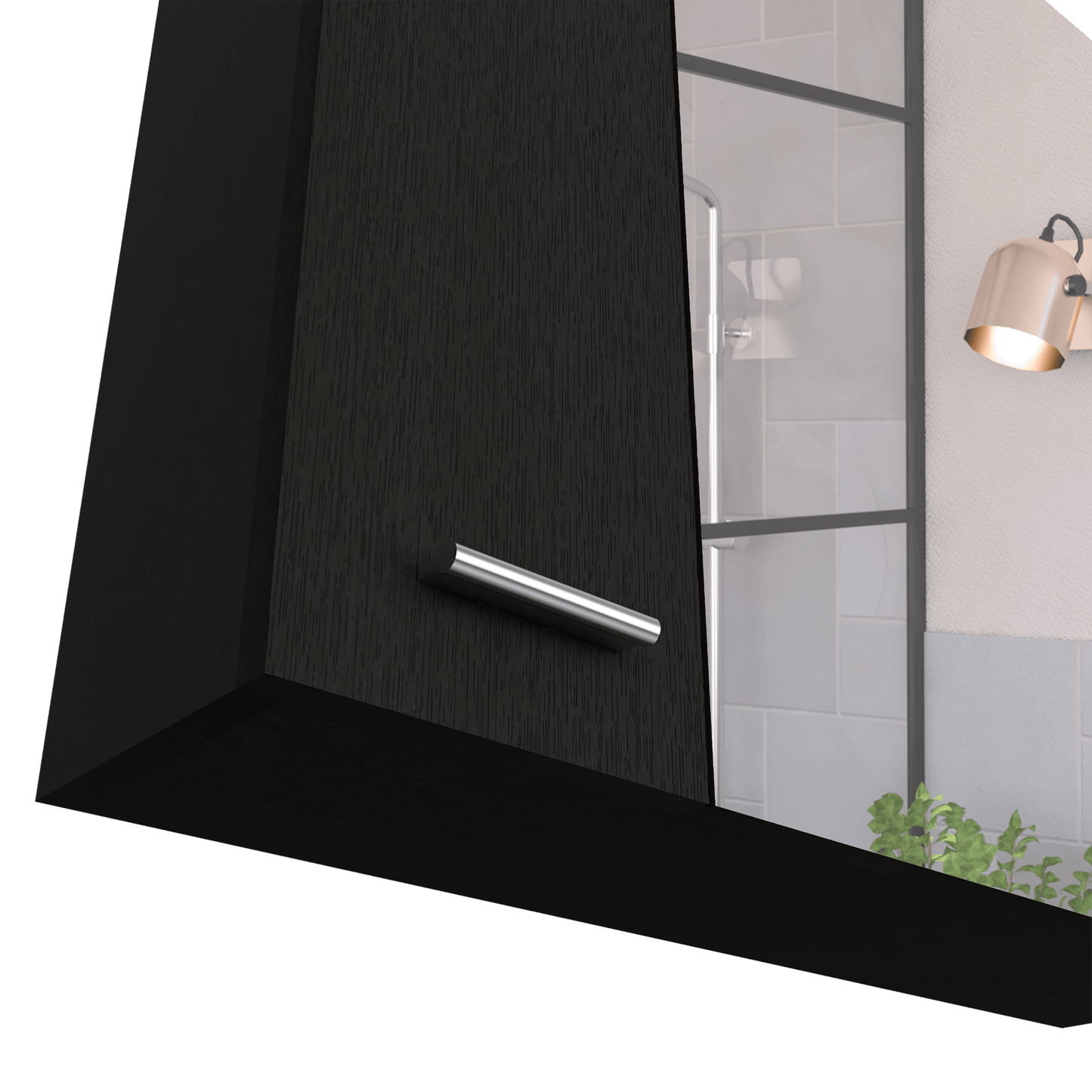 Gabinete de Baño Depp, Wengue, con Puerta Espejo Biselado y Dos Entrepaños ZF - VIRTUAL MUEBLES