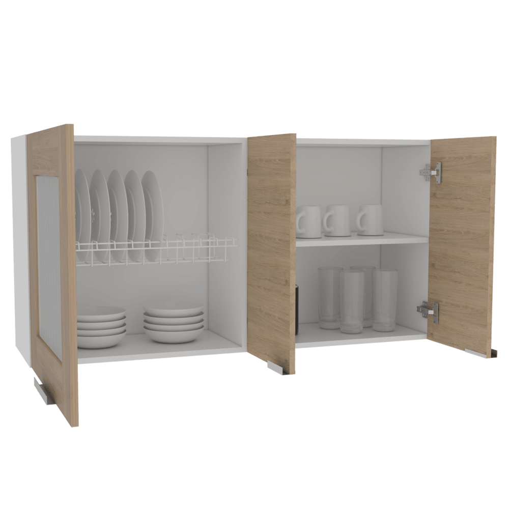 Gabinete Superior Diamante color Beige Y Blanco Para Cocina.