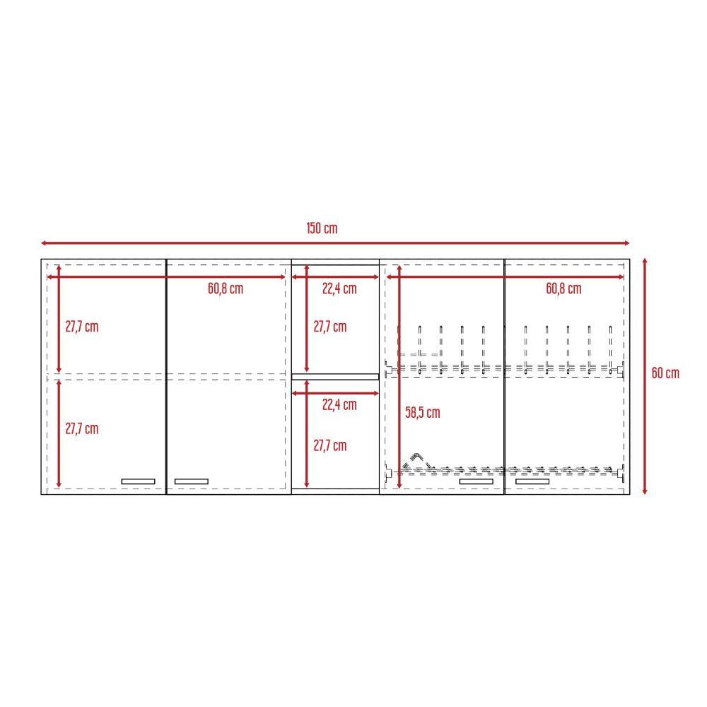 Gabinete Superior Estrella color Wengue Para Cocina.