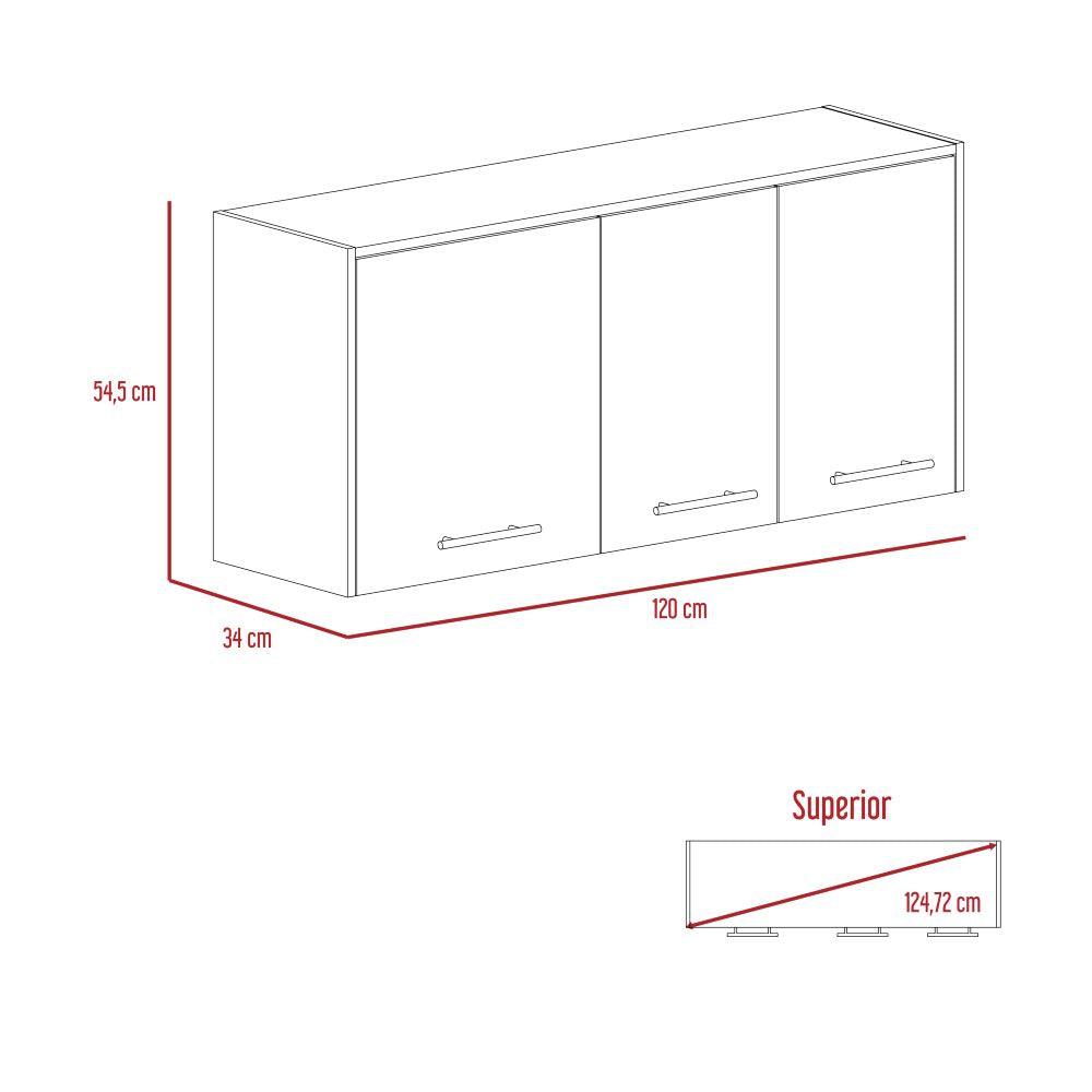 Gabinete Superior Petra color Cafe Claro Y Blanco Para Cocina.