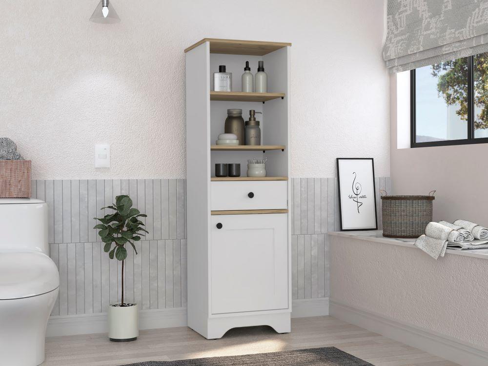 Gabinete De Baño Aqua color Beige Y Blanco Perla Para Baño.