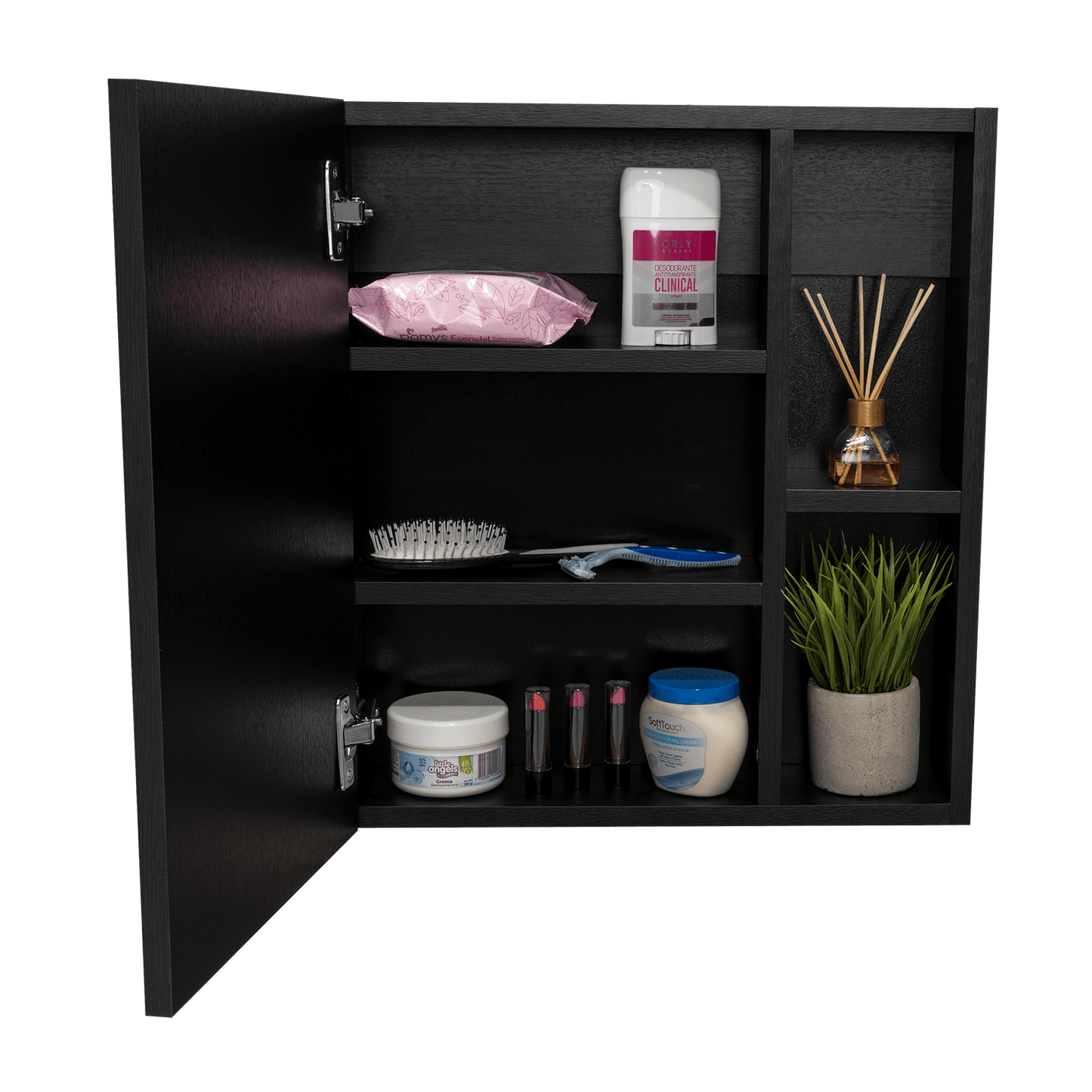 Gabinete de Baño Labell, Wengue, con Puerta y Entrepaños - VIRTUAL MUEBLES