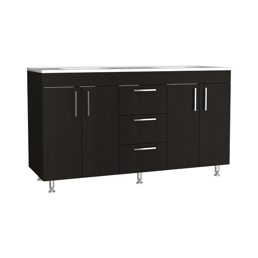 Mueble Lavamanos Homer color Wengue para Baño.