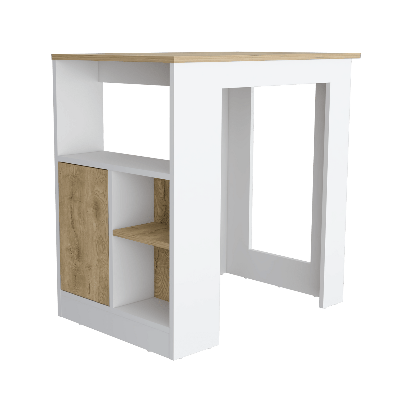 Barra de Cocina Cala, Blanco Duqueza y Macadamia, con Un Cajon y Entrepaños ZF - VIRTUAL MUEBLES