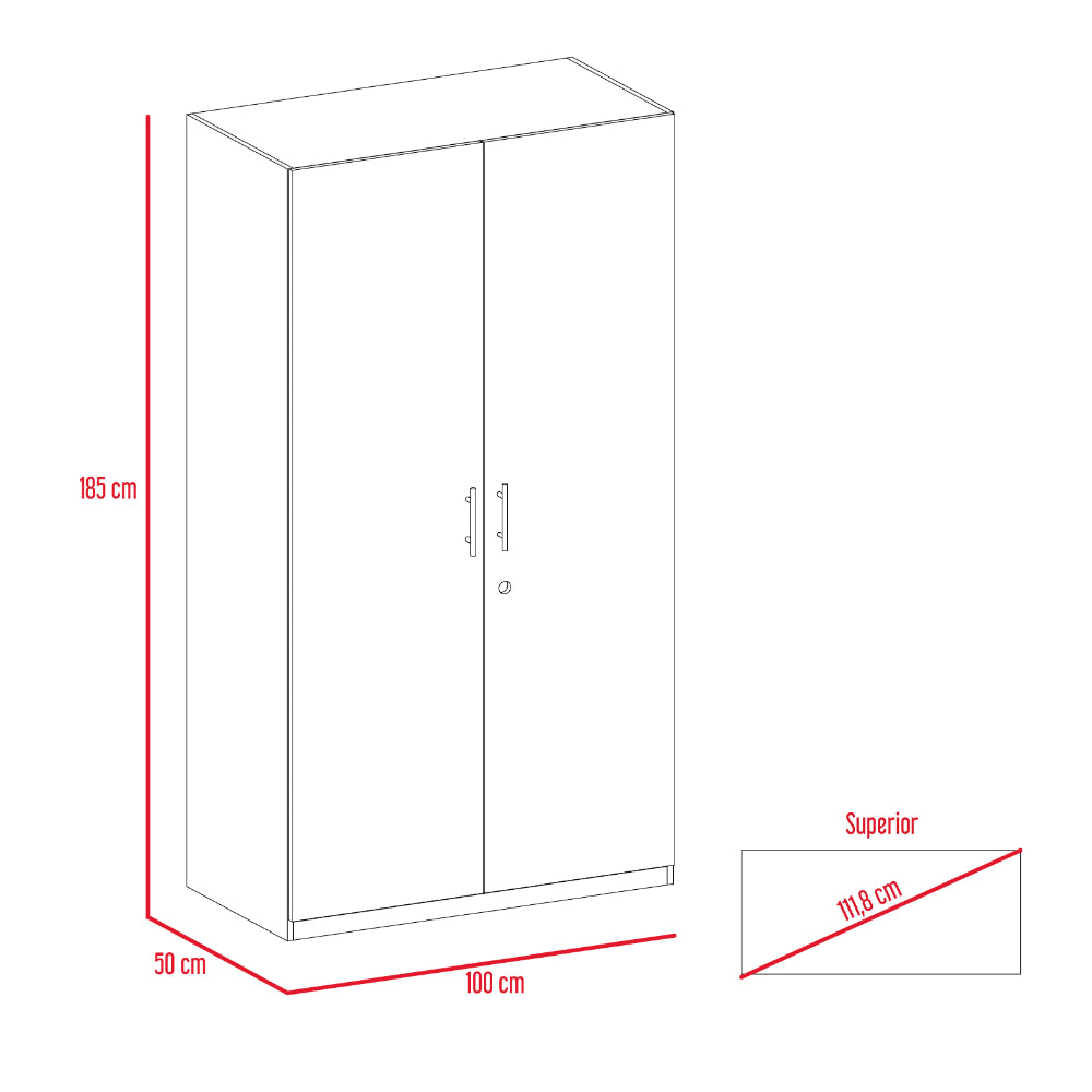 Closet Mintic, Wengue, con amplios espacios para guardar y organizar