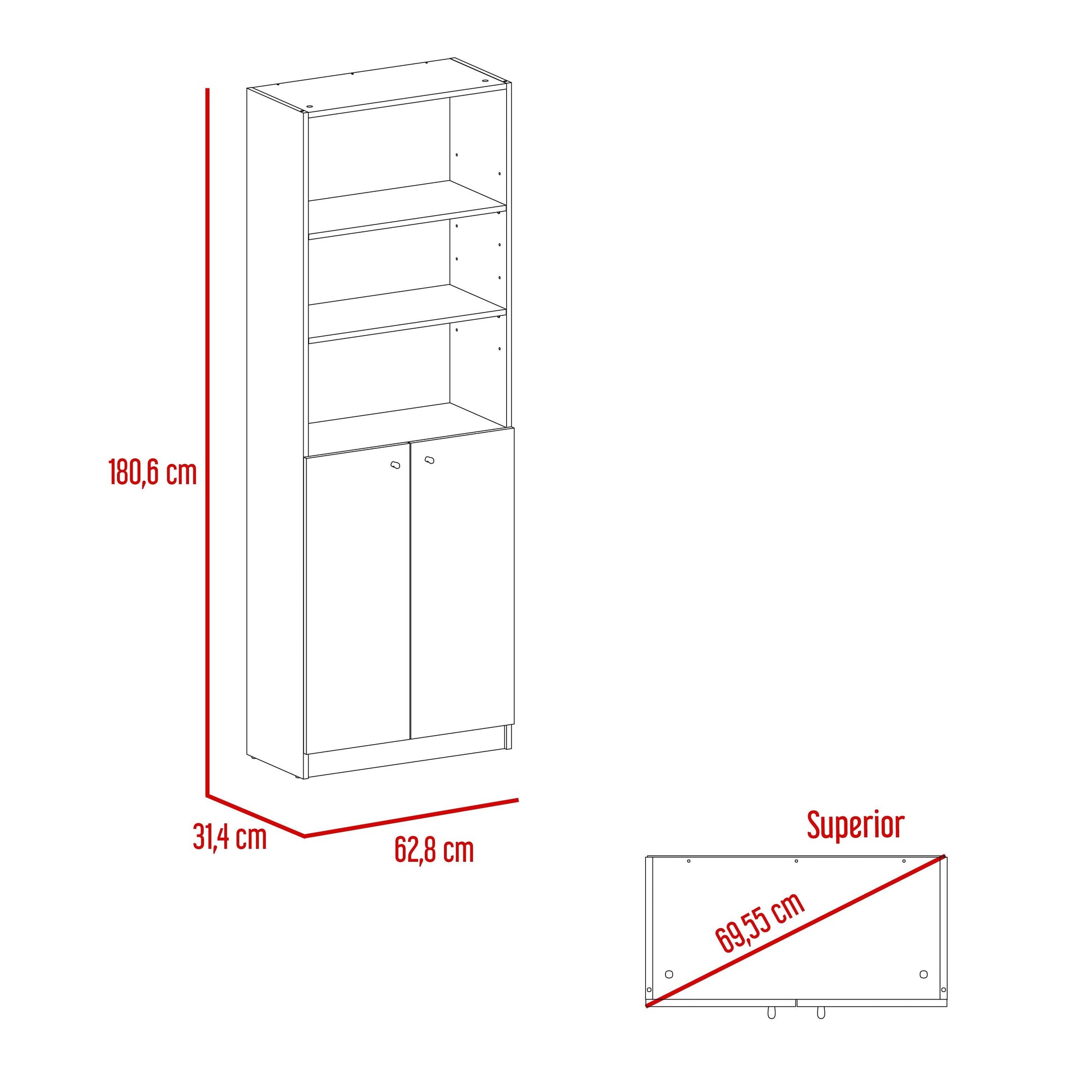 Combo de Bibliotecas Home, Blanco, Incluye Cuatro Bibliotecas. - VIRTUAL MUEBLES