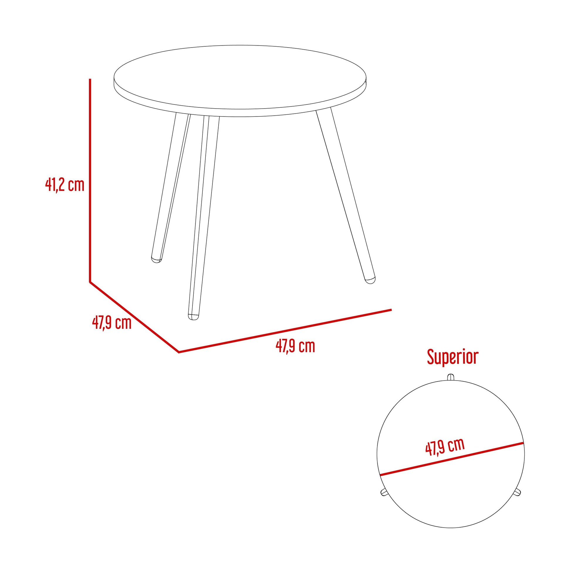 Mesa de Centro, Zohi, Blanco, con Diseño Redondo - VIRTUAL MUEBLES