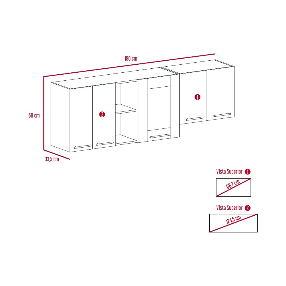 Gabinete Superior Kiret, Nacar y Blanco, Incluye Modulo Campana Hc