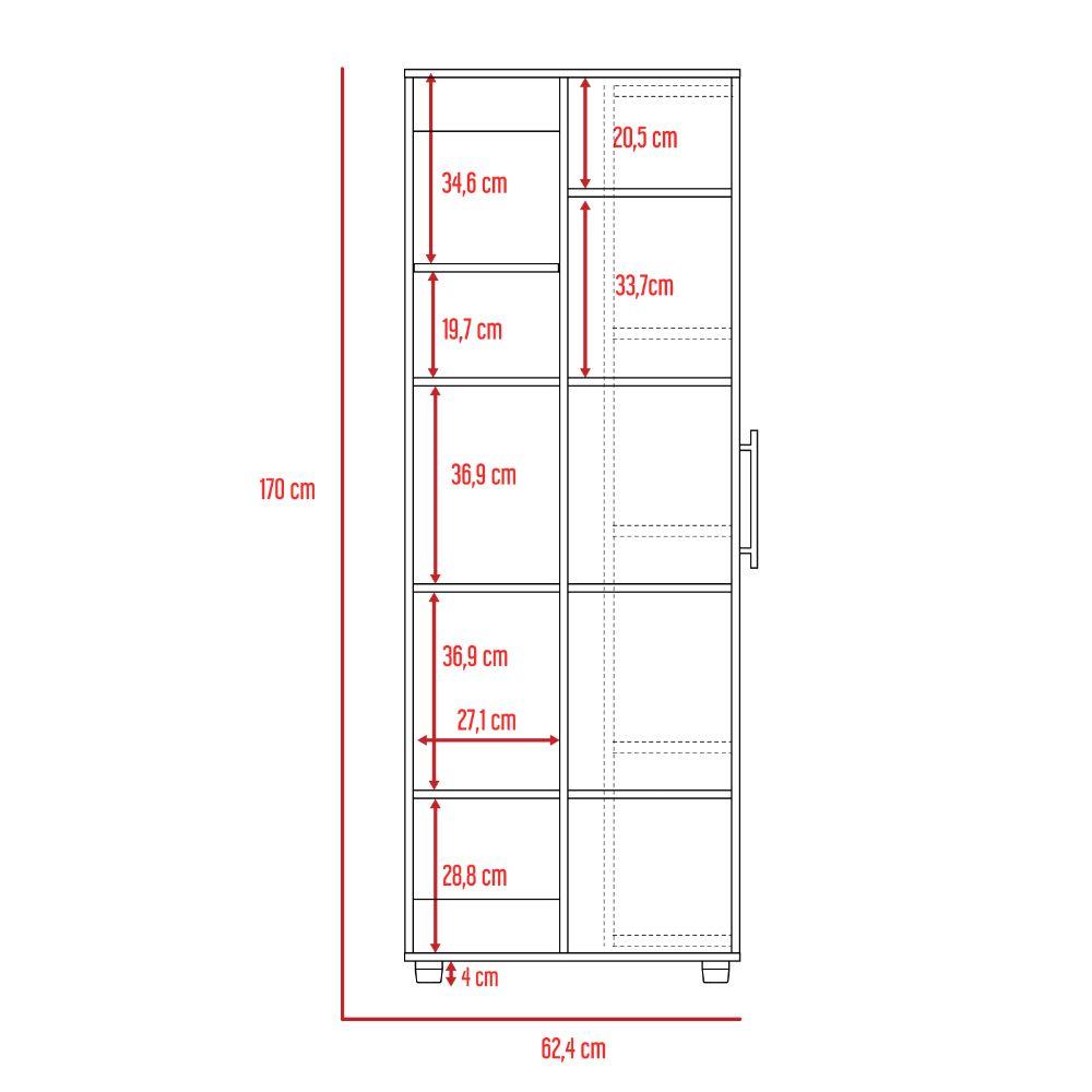 Alacena Izaro, Blanco, Variedad de Entrepaños y Gran Capacidad Para Almacenamiento - VIRTUAL MUEBLES