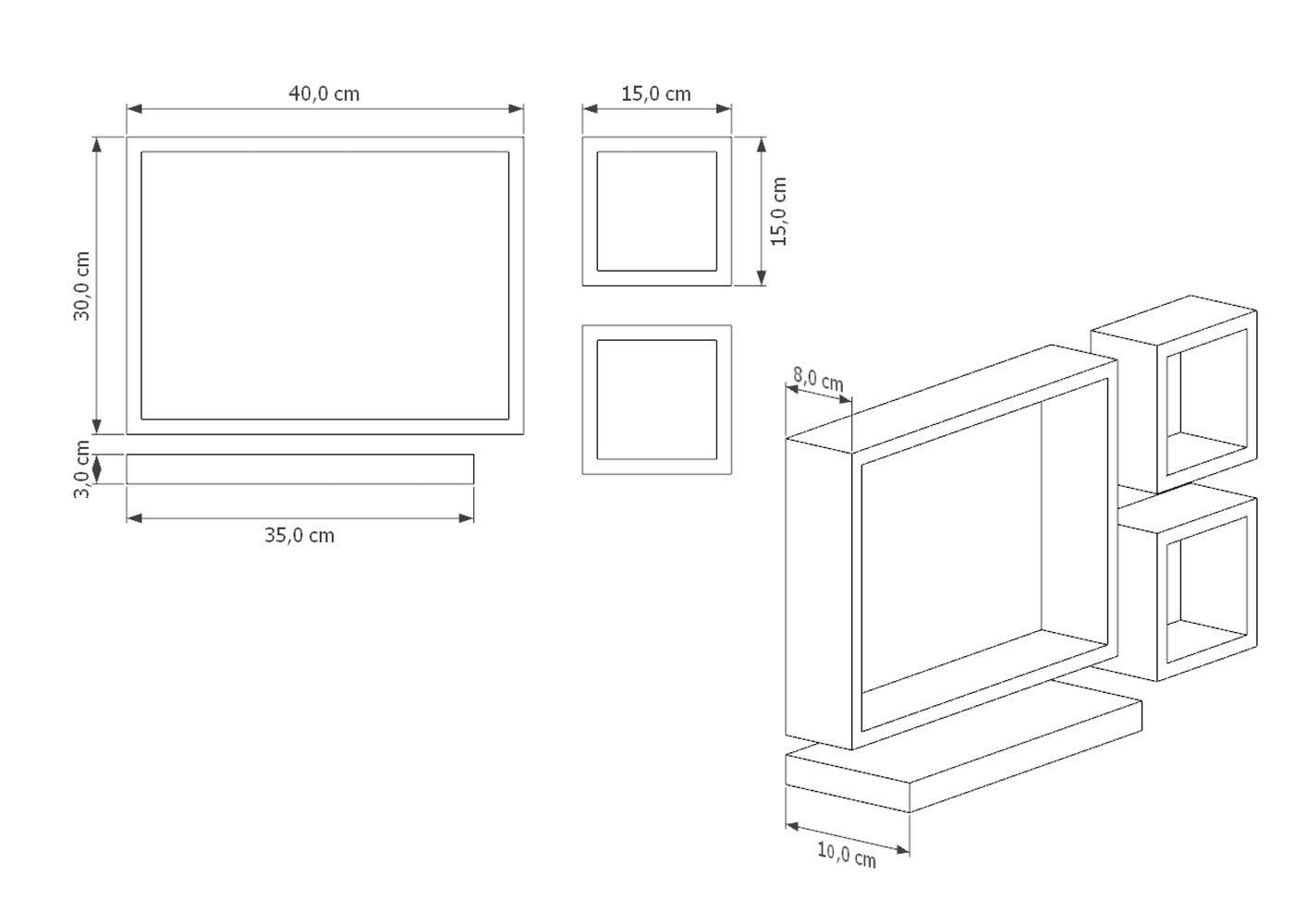 Set de Repisas Amelia, Beige, X 4 Unidades - VIRTUAL MUEBLES