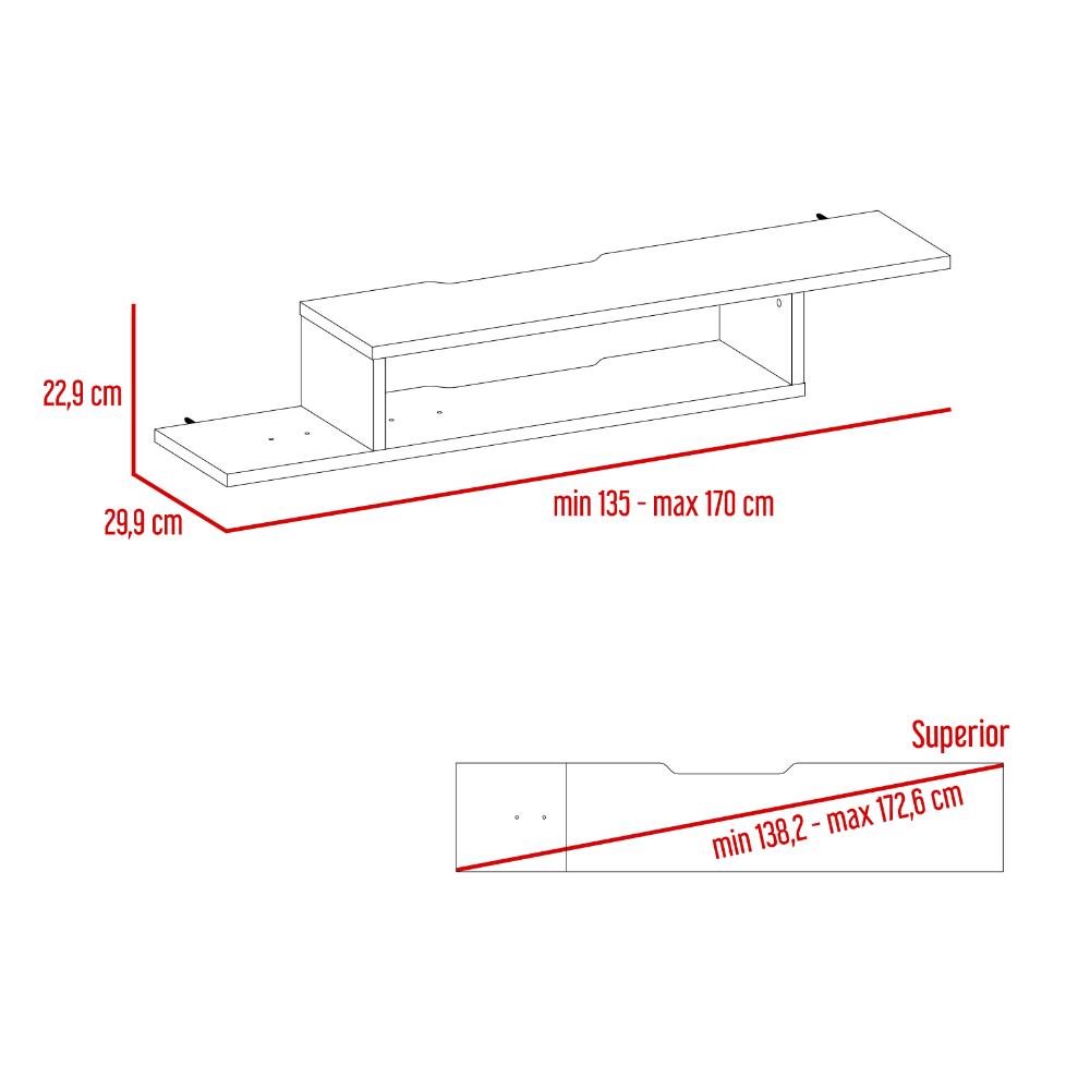 Mesa Para Tv Flotante Dilix, Carbón, con superficie para objetos decorativos