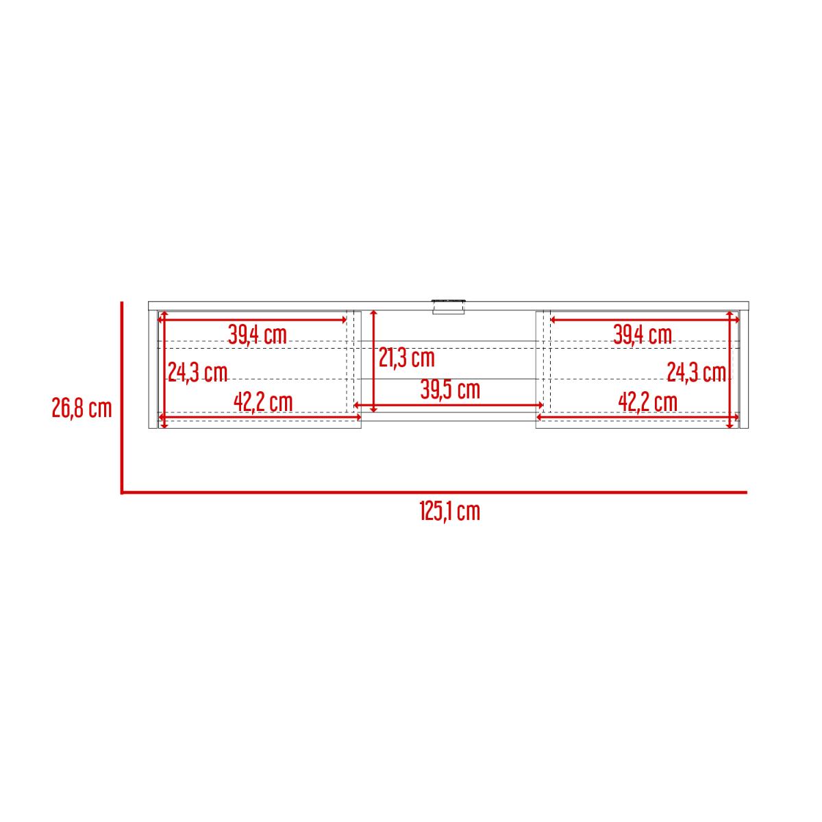 Mesa Para Tv Flotante Gleid, Blanca, con Dos Puertas Abatibles