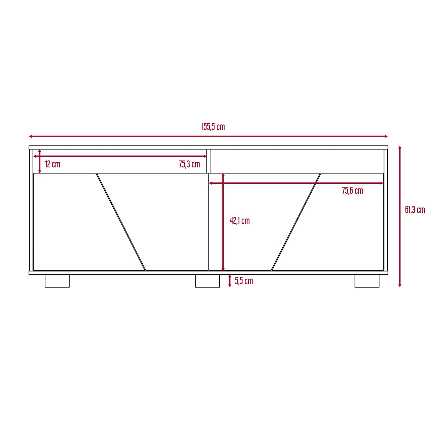 Mesa para TV Orus color Miel y Blanco para Sala.