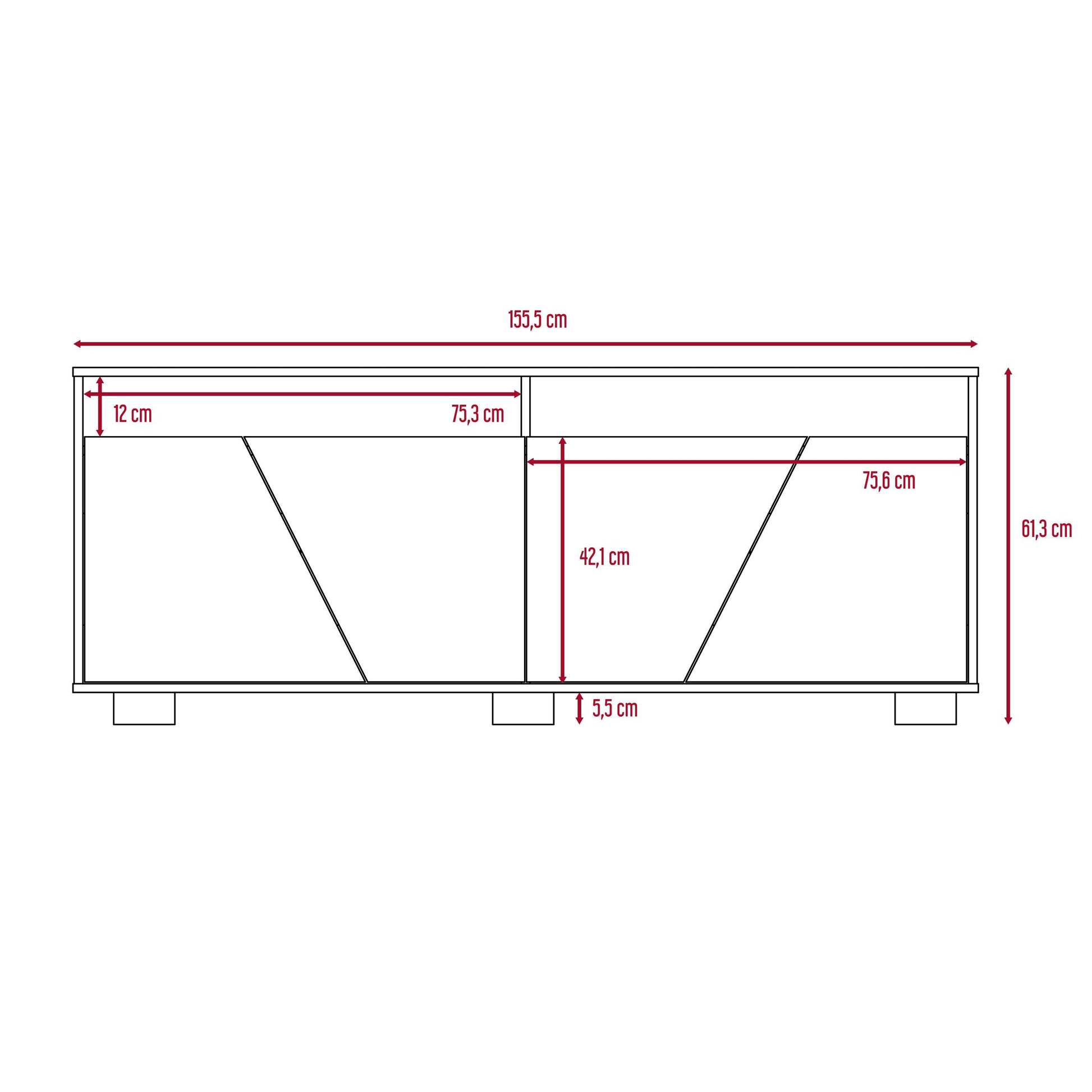 Mesa para TV Orus color Miel y Blanco para Sala.