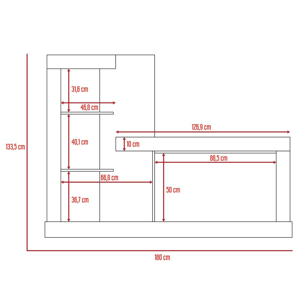 Mesa Para Tv Samir, Miel y Blanco, con Espacio Para Televisor de Hasta 55 Pulgadas - VIRTUAL MUEBLES