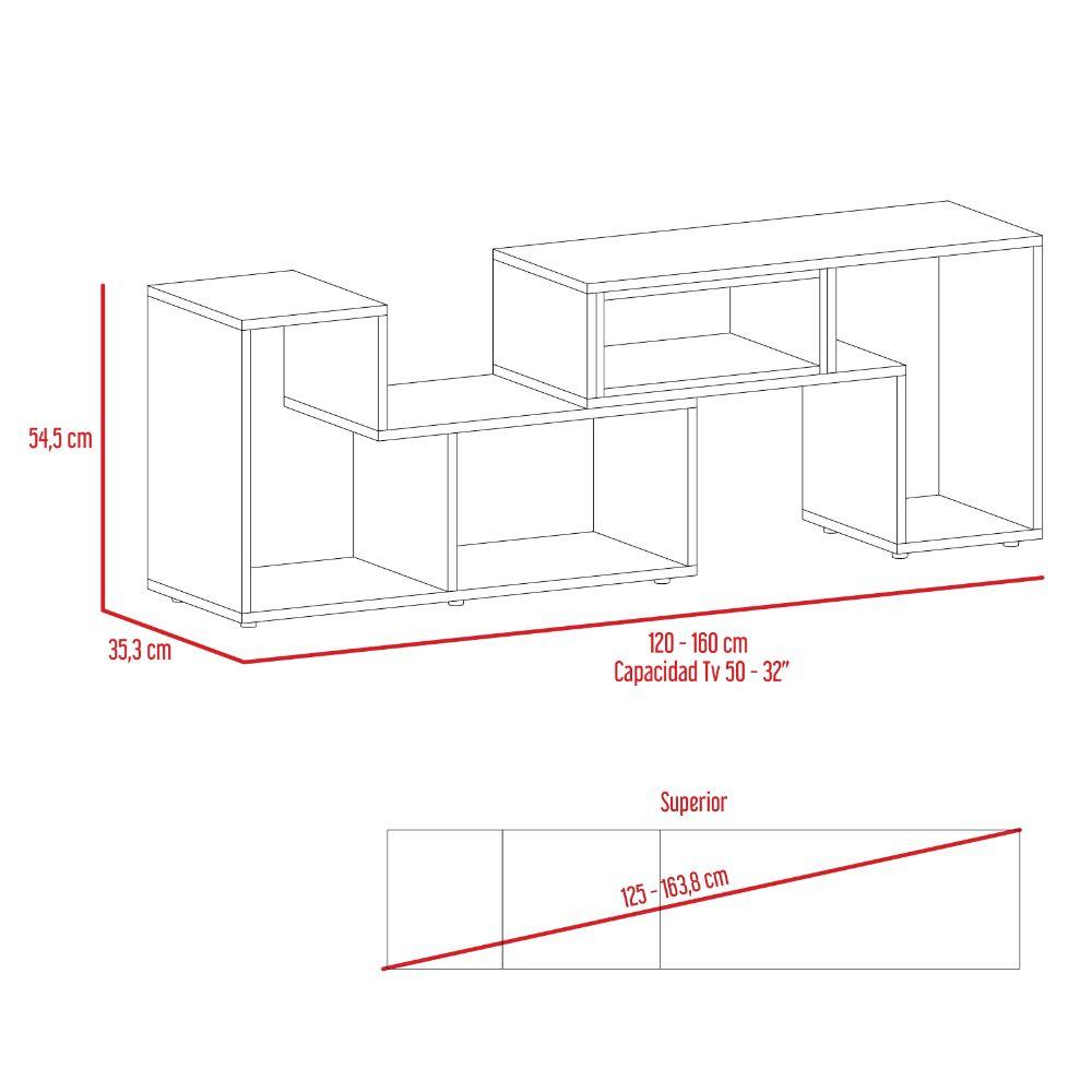 Mesa para TV Ascher color Wengue y Blanco para Sala.