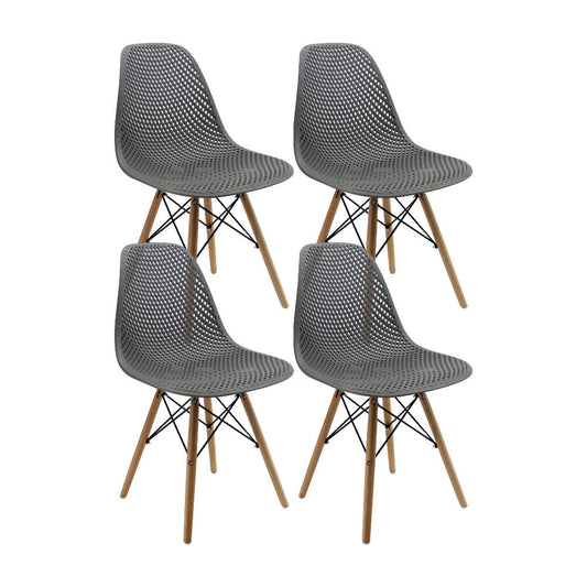 Kit por 4 Silla Air Eames Para Sala Comedor Restaurante - Gris