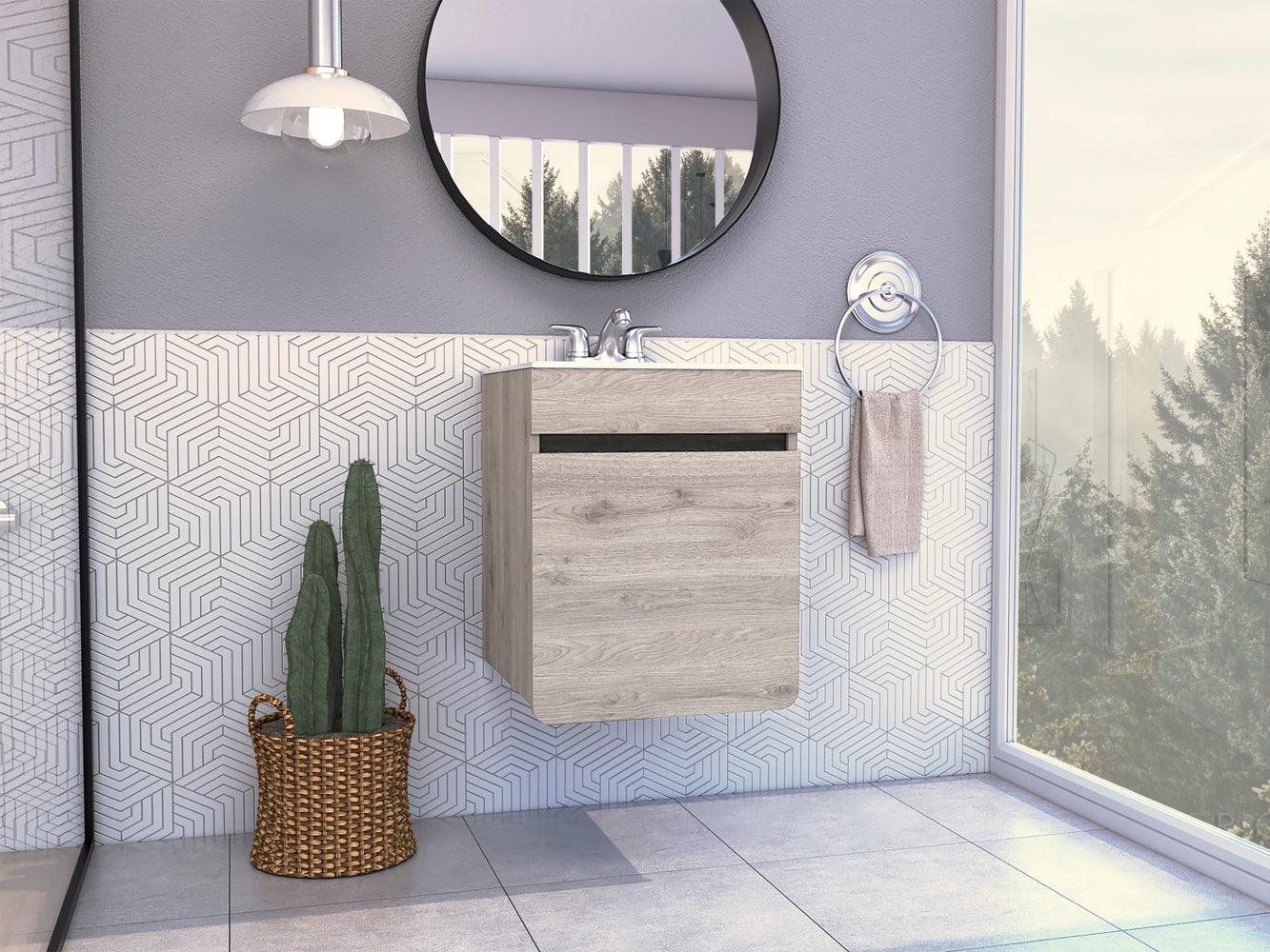 Mueble Lavamanos Aluvy color Humo Para Baño.