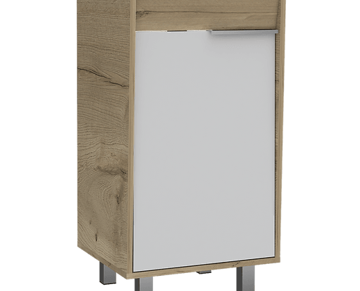 Mueble Lavamanos Burco, Café claro con Blanco, con espacio para ubicar objetos de aseo Incluye Lavamanos - VIRTUAL MUEBLES