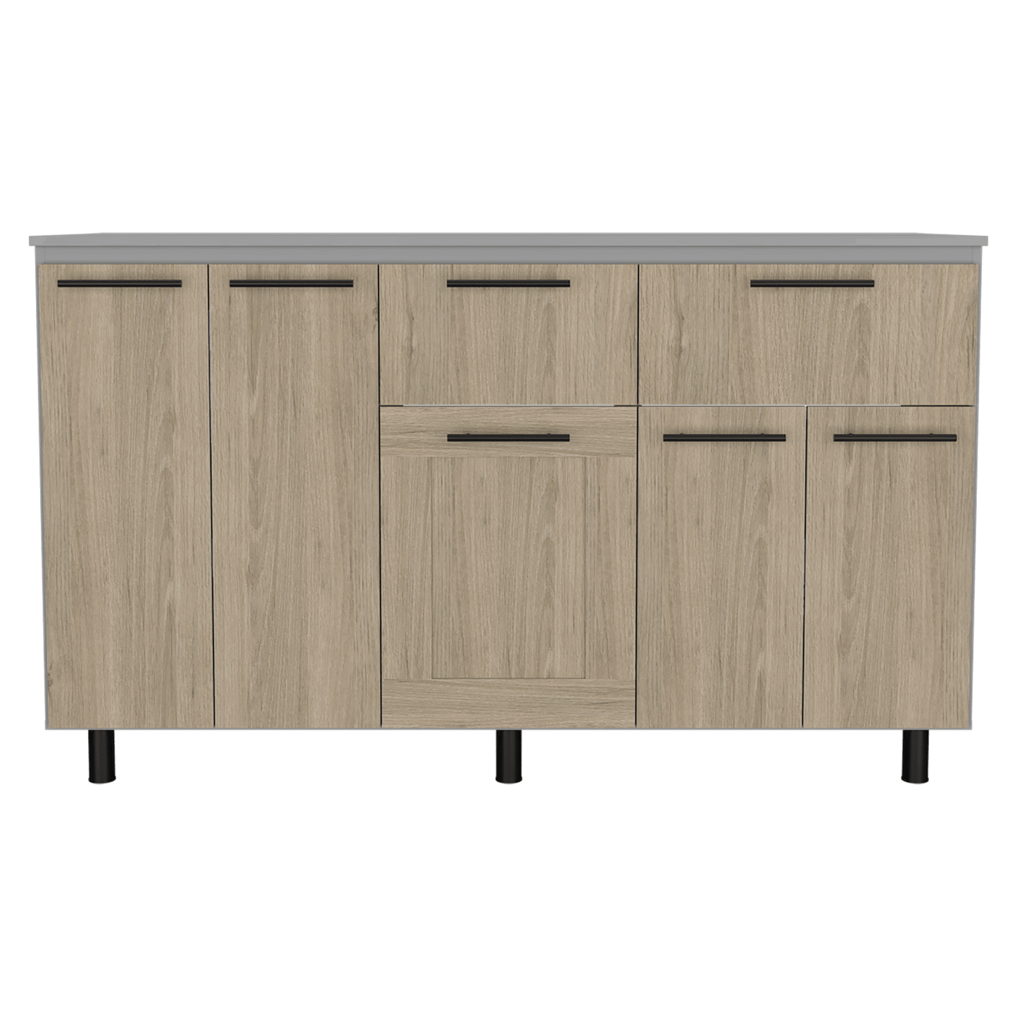 Gabinete Inferior Kazán, Beige y Gris, con Gran Capacidad de Almacenamiento - VIRTUAL MUEBLES