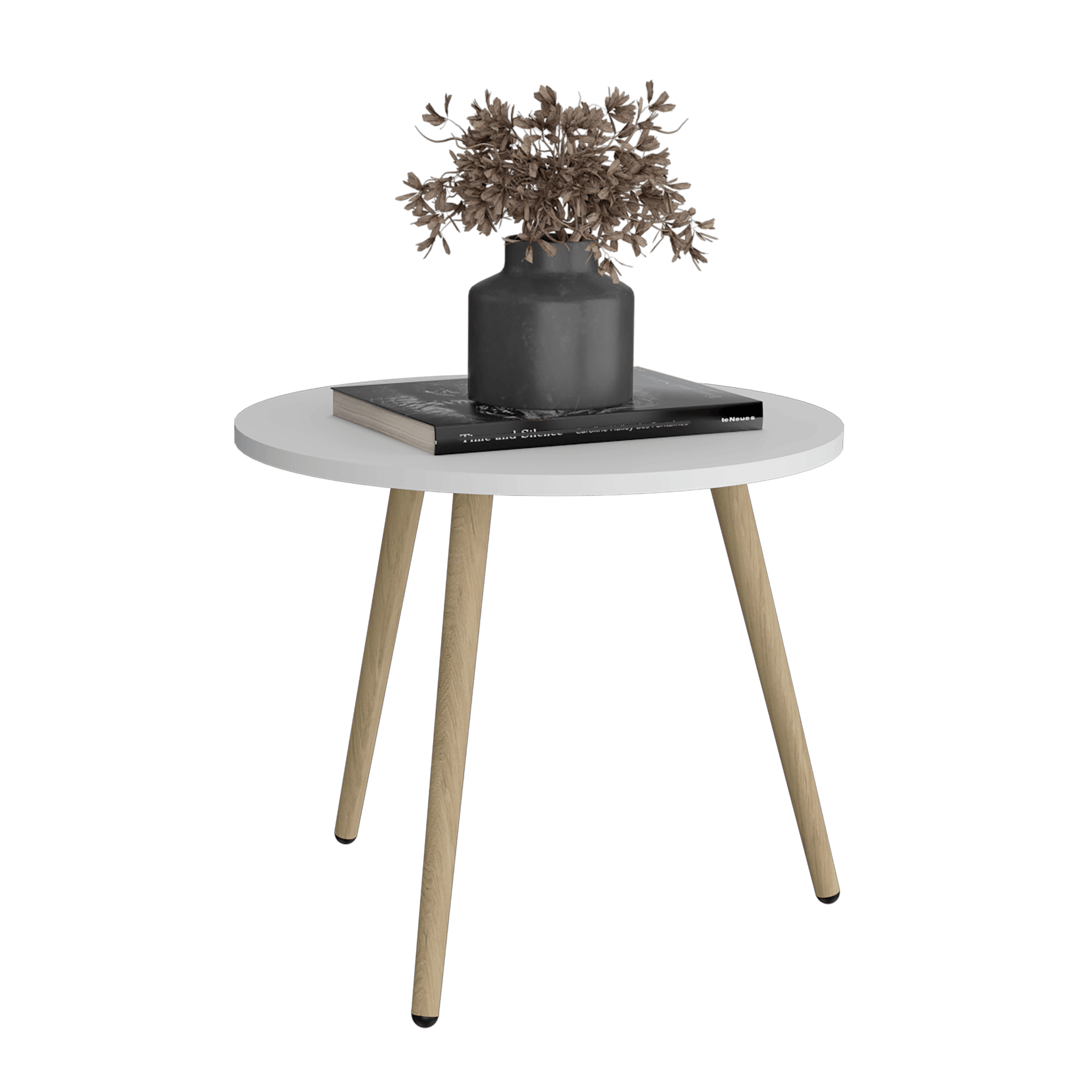 Mesa de Centro, Zohi, Blanco, con Diseño Redondo - VIRTUAL MUEBLES