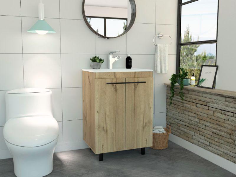 Mueble Lavamos Anney color Café claro para Baño.