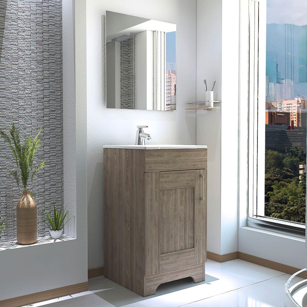 Mueble Lavamanos Apolis color Miel Para Baño.