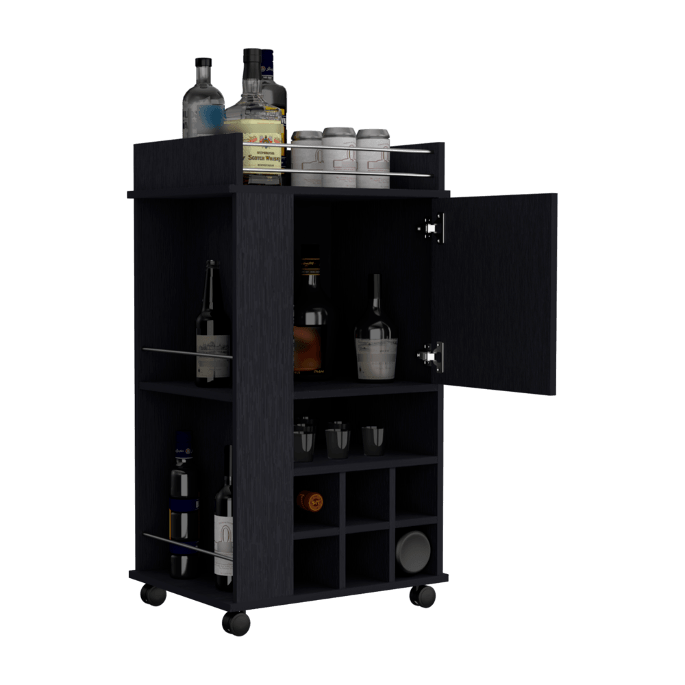 Bar Finland, Wengue, Con amplios espacios para ubicar botellas ZF - VIRTUAL MUEBLES