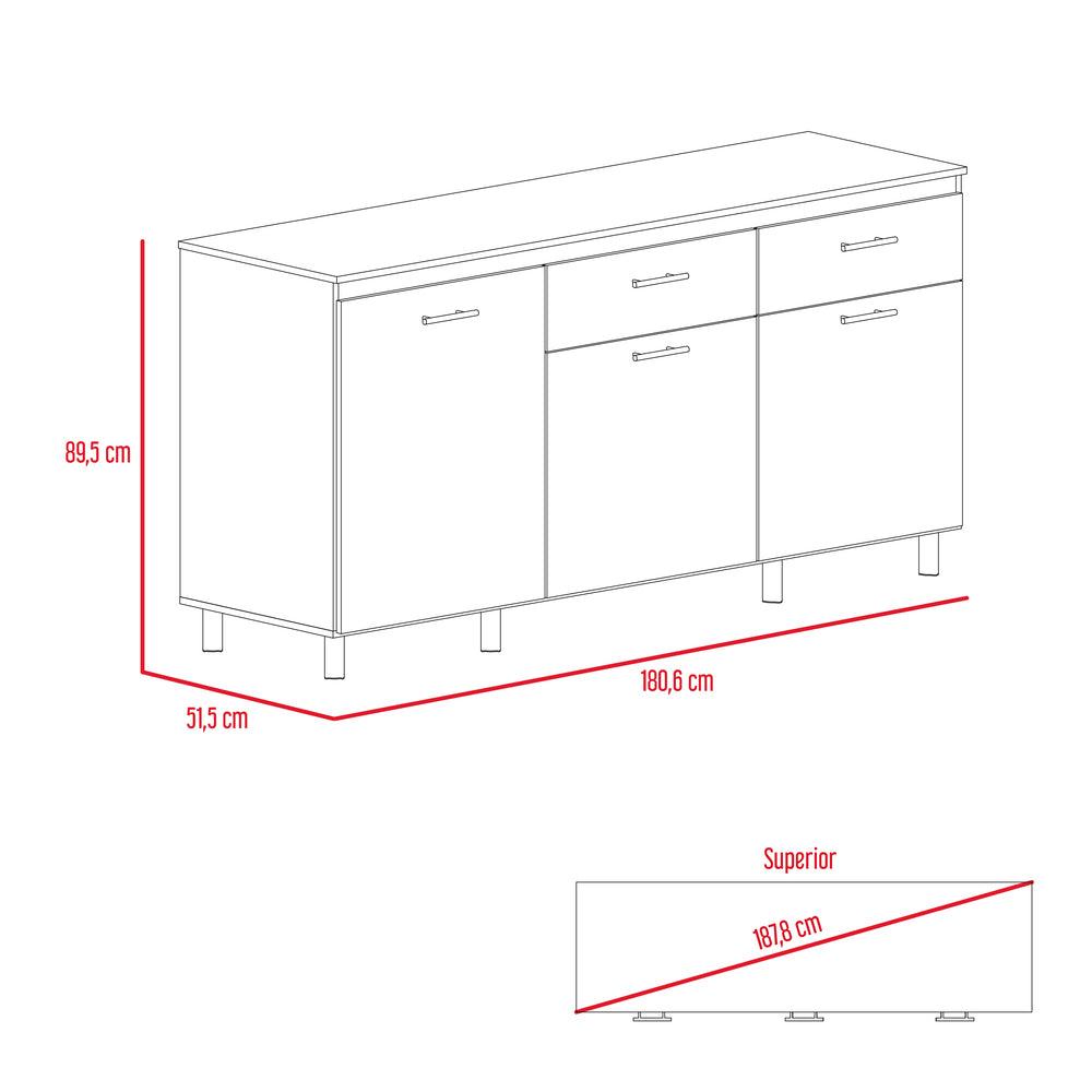 Gabinete Inferior Kazán, Beige y Nevado, con Gran Capacidad de Almacenamiento - VIRTUAL MUEBLES