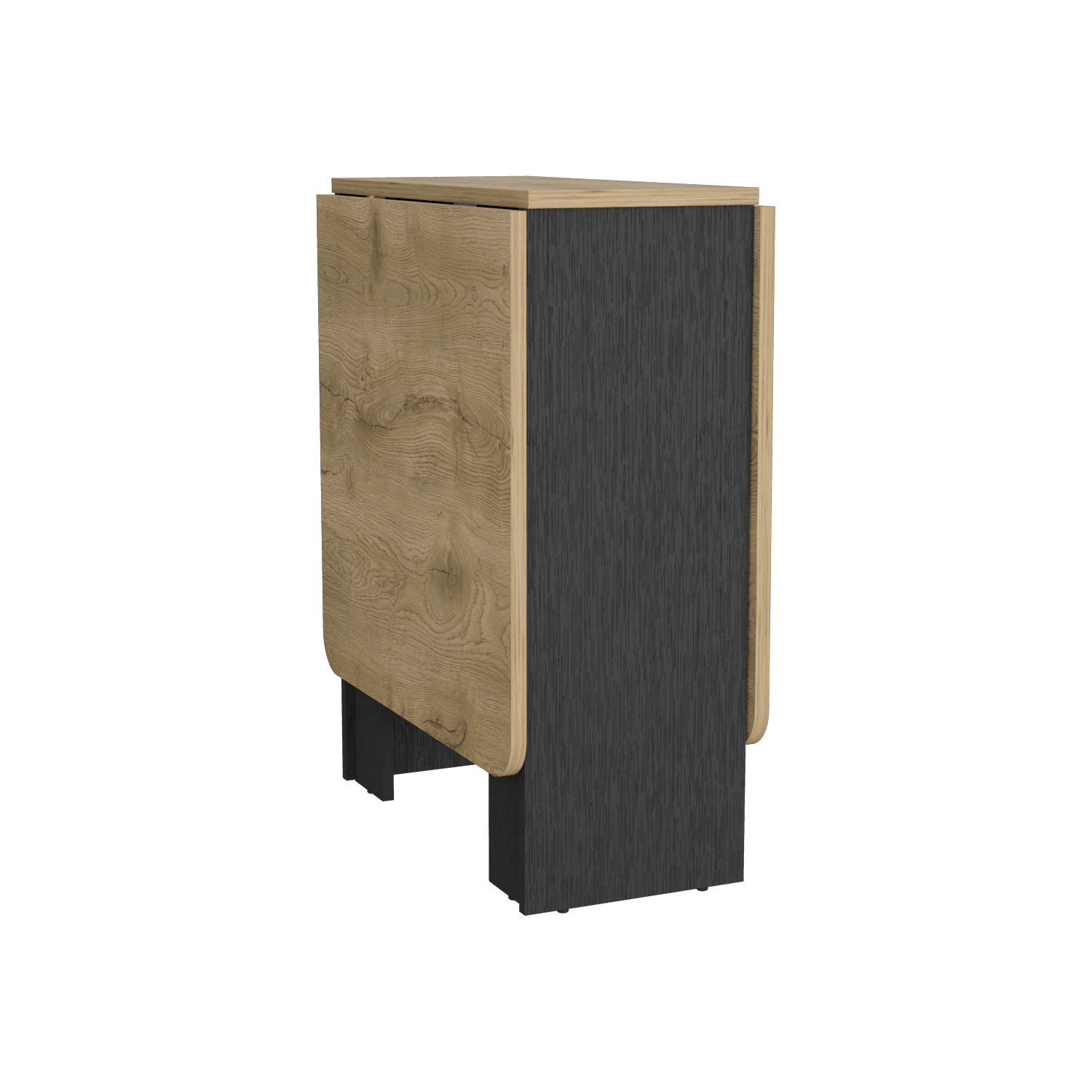 Mesa Auxiliar de Cocina Plegable Merida, Wengue y Macadamia, con Amplia Superficie - VIRTUAL MUEBLES