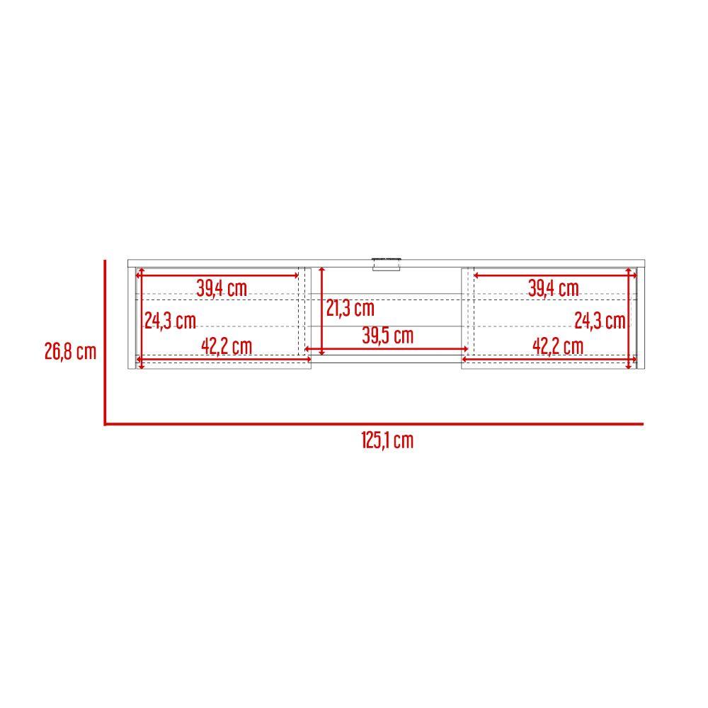 Mesa Para Tv Flotante Gleid, Wengue, con Dos Puertas Abatibles - VIRTUAL MUEBLES