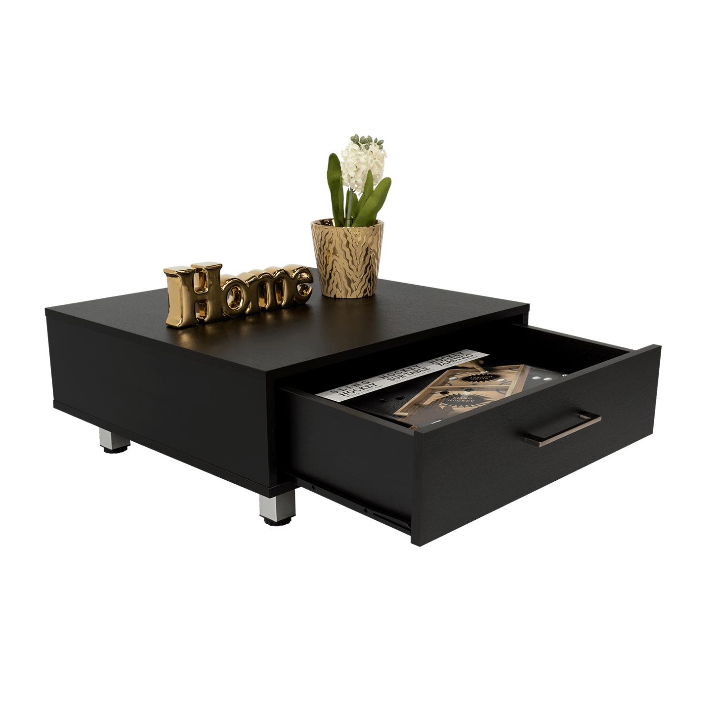 Mesa de Centro Ascher, Wengue, con Un Cajón - VIRTUAL MUEBLES