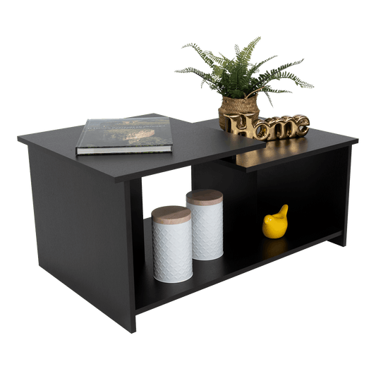 Mesa de Centro Thiny, Wengue, con Variedad de Entrepaños - VIRTUAL MUEBLES