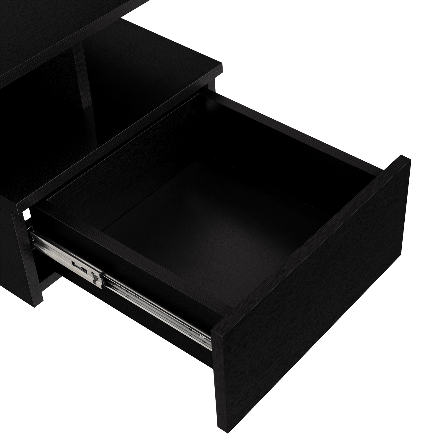 Mesa de Noche Flotante Nube, Wengue con un Cajón y División de dos Entrepaños ZF - VIRTUAL MUEBLES