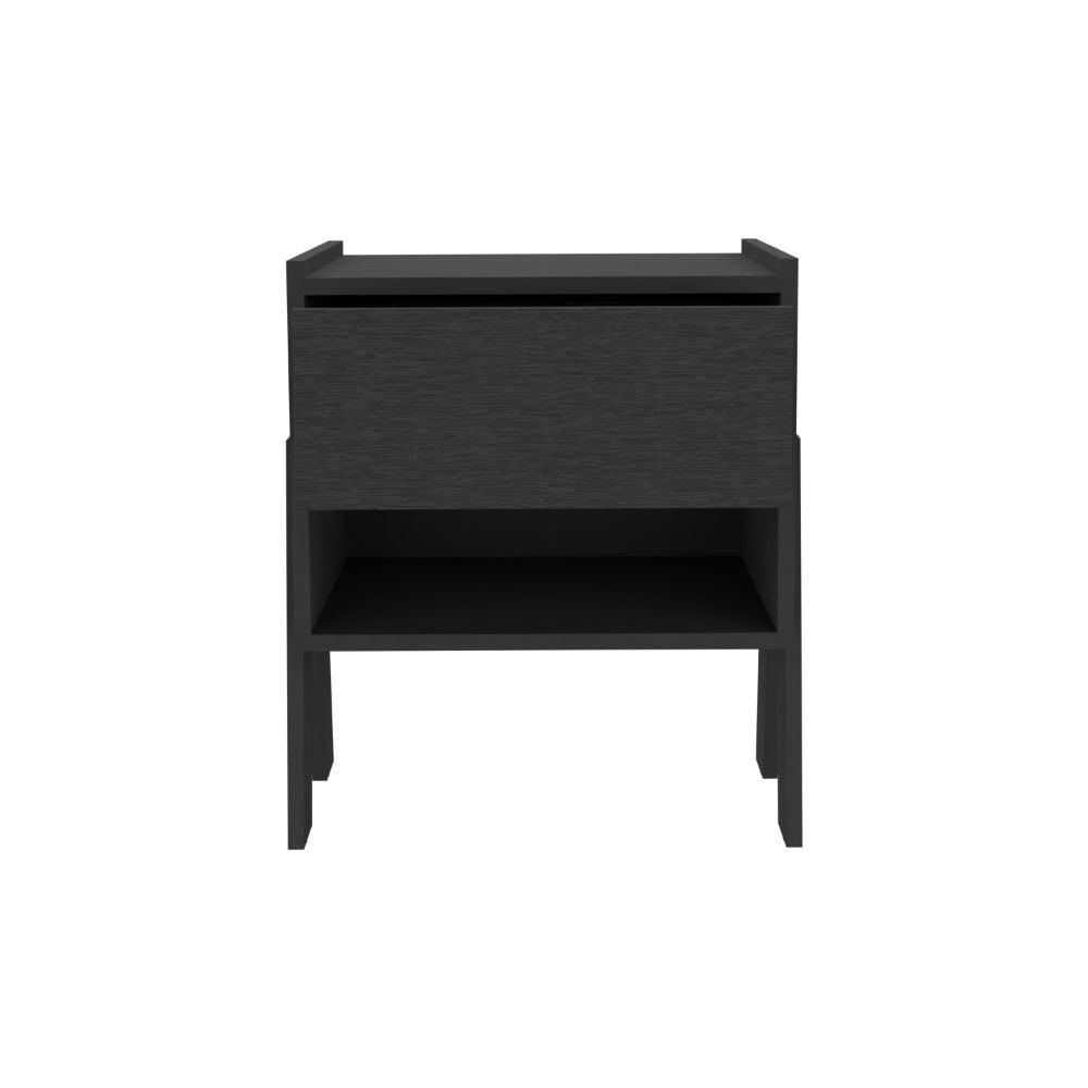 Mesa de Noche Joy,Wengue, Con Espacio Para Colocar Objetos - VIRTUAL MUEBLES