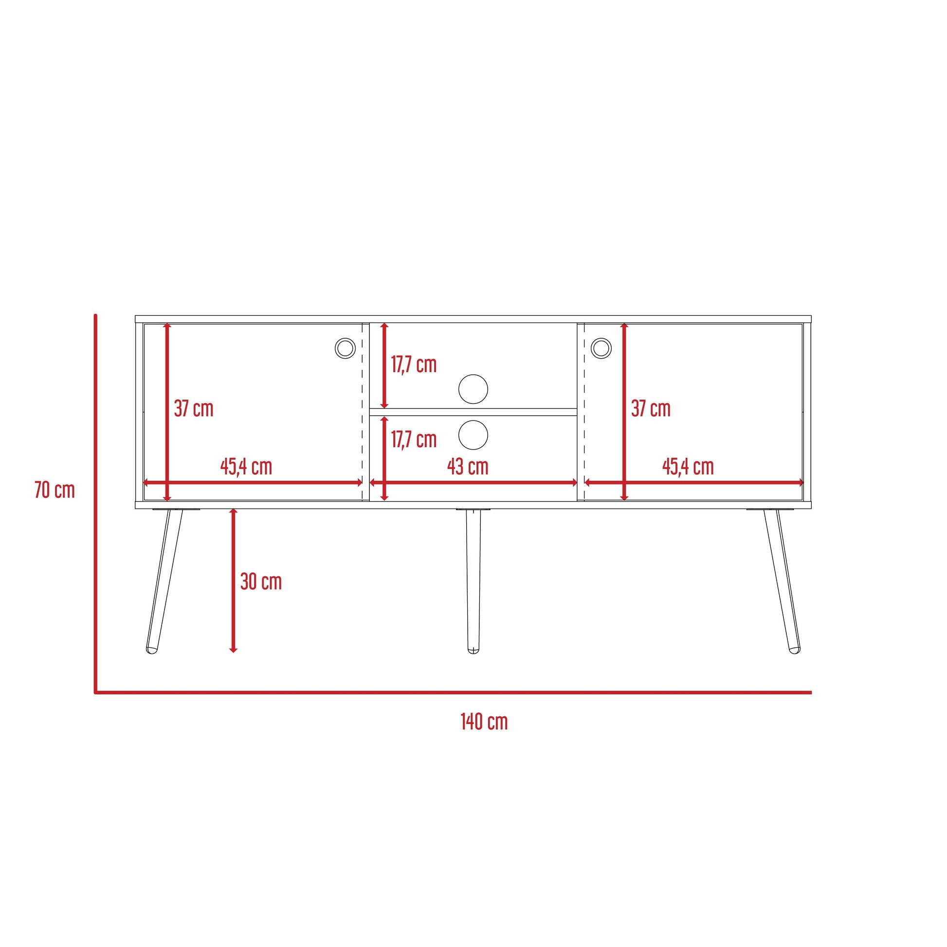 Mesa Para Tv Valencia color Nogal Para Sala.