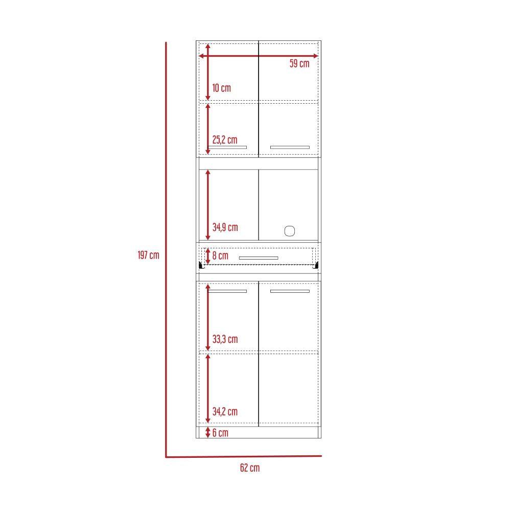 Modulo Microondas Delfi color Wengue Para Cocina.