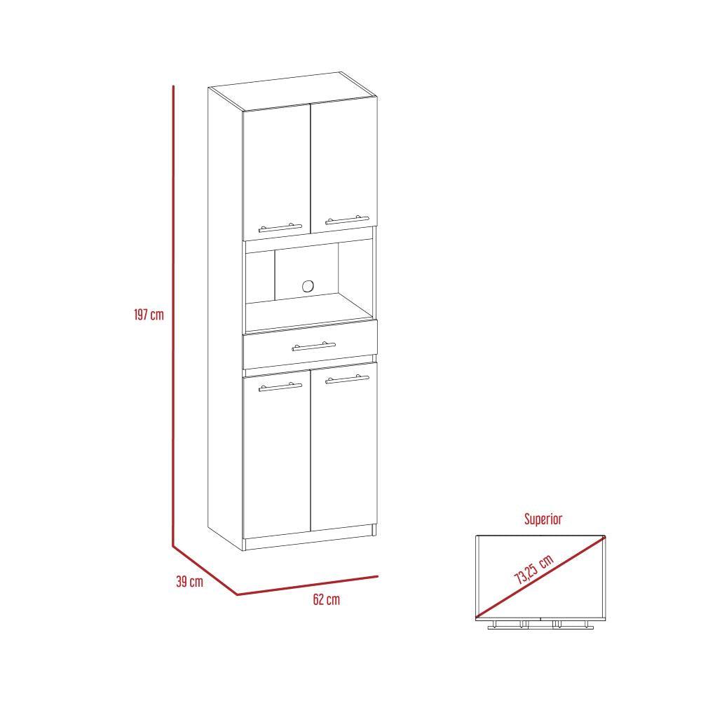 Modulo Microondas Delfi color Wengue Para Cocina.