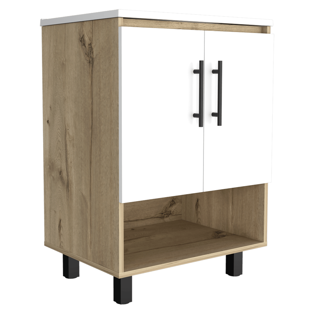 Mueble Lavamanos Aqua color Beige Y Blanco Vainilla Para Baño.